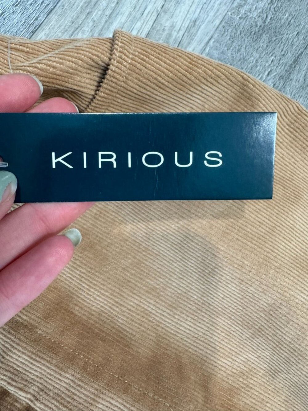 Kirious NWT tan corduroy pencil maxi skirt front slit size small L34 - Picture 4 of 9